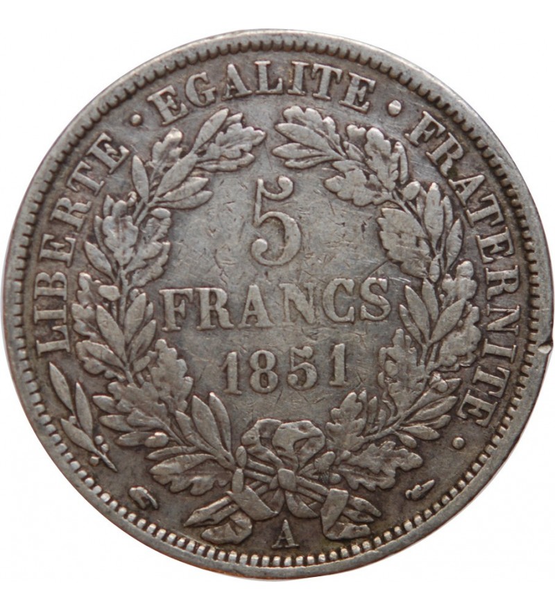 5 FRANCS CERES 1851 A PARIS