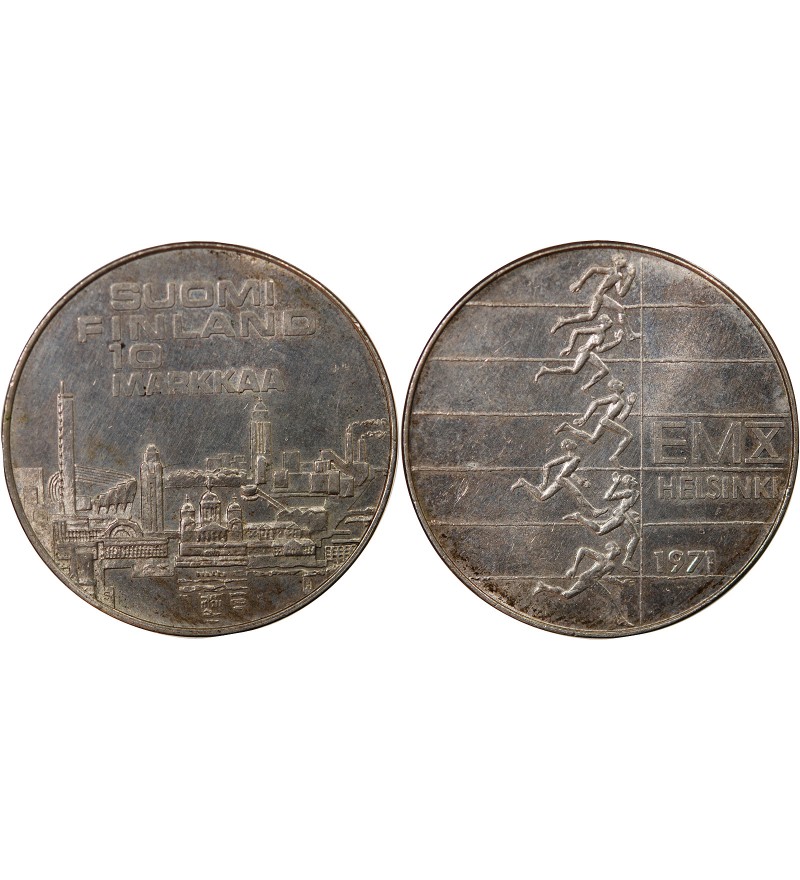 FINLANDE - 10 MARKKAA ARGENT 1971 - JEUX OLYMPIQUES D'HELSINKI