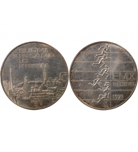 FINLANDE - 10 MARKKAA ARGENT 1971 - JEUX OLYMPIQUES D'HELSINKI