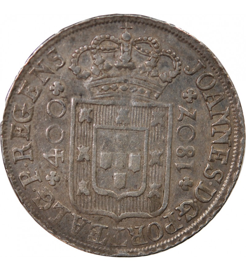 PORTUGAL, JEAN PRINCE REGENT - CRUZADO NOVO ARGENT 1807
