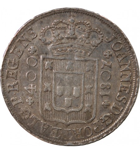 PORTUGAL, JEAN PRINCE REGENT - CRUZADO NOVO ARGENT 1807