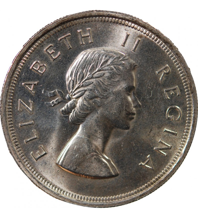 AFRIQUE DU SUD, ELISABETH II -  5 SHILLINGS ARGENT 1953