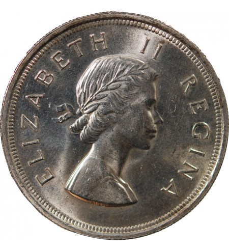 AFRIQUE DU SUD, ELISABETH II -  5 SHILLINGS ARGENT 1953