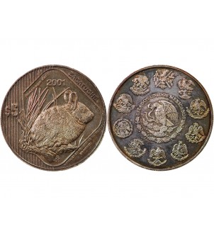 MEXIQUE, ZACATUCHE - 5 PESOS ARGENT 2001 Mo MEXICO 2