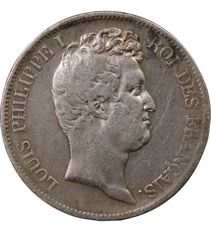 LOUIS PHILIPPE - 5 FRANCS 1830 K BORDEAUX "Tranche en creux"