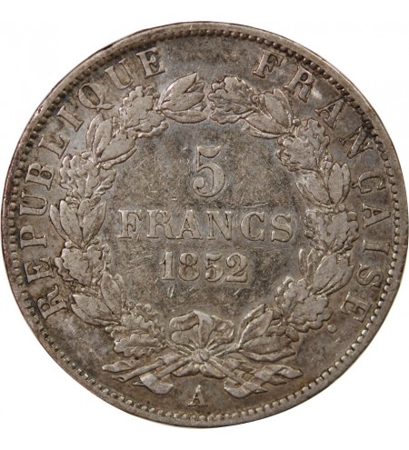 LOUIS-NAPOLEON BONAPARTE - 5 FRANCS 1852 A PARIS