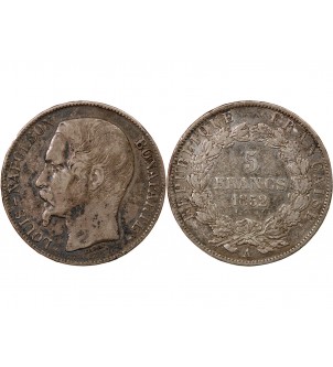 LOUIS-NAPOLEON BONAPARTE - 5 FRANCS 1852 A PARIS 2