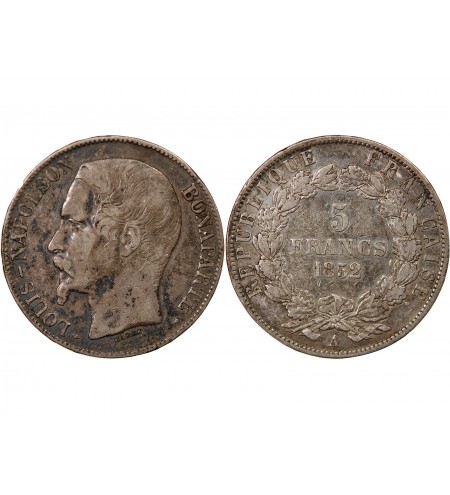 LOUIS-NAPOLEON BONAPARTE - 5 FRANCS 1852 A PARIS