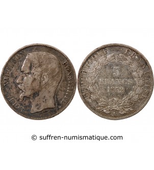 LOUIS-NAPOLEON BONAPARTE - 5 FRANCS 1852 A PARIS
