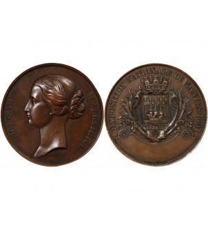 EUGÉNIE, EXPOSITION NATIONALE DE NANTES - MÉDAILLE CUIVRE 1861 2