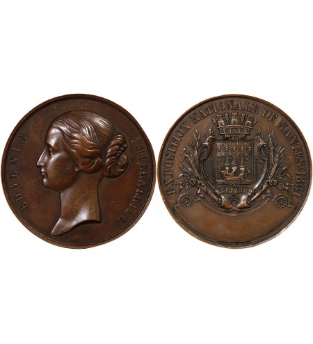 EUGÉNIE, EXPOSITION NATIONALE DE NANTES - MÉDAILLE CUIVRE 1861