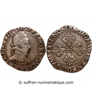 HENRI III - FRANC AU COL PLAT 1580 K BORDEAUX