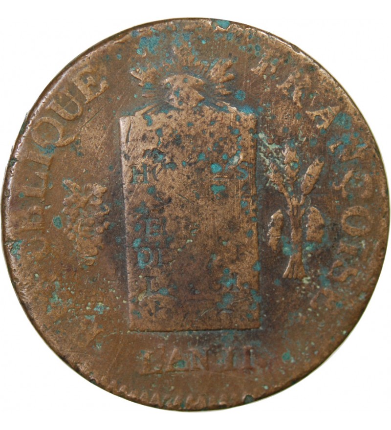 REVOLUTION FRANCAISE, CONVENTION - 2 SOLS A LA BALANCE 1793 B STRASBOURG