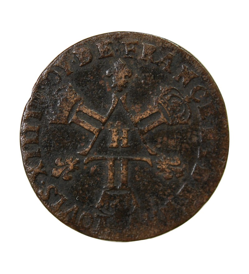 LOUIS XIV﻿ - 6 DENIERS DITS "DARDENNE" 1710 H LA ROCHELLE