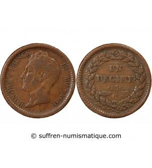MONACO, HONORÉ V - DÉCIME 1838 MC