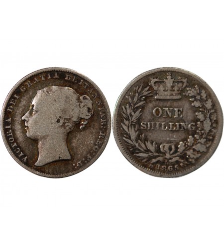 GRANDE-BRETAGNE, VICTORIA - SHILLING ARGENT 1865