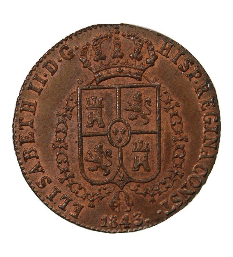 ESPAGNE, ISABELLE II - JETON 1843 SEGOVIE