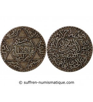 MAROC, ABD AL-AZIZ - 2 1/2 DIRHAMS ARGENT 1321 (1903)