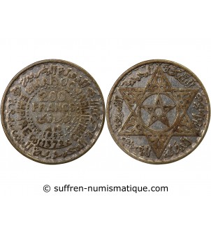 MAROC, MOHAMMED V - 200 FRANCS ARGENT 1372 (1953)