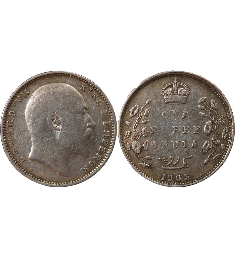 INDE, EDOUARD VII - RUPEE ARGENT 1903