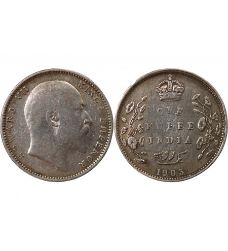 INDE, EDOUARD VII - RUPEE ARGENT 1903