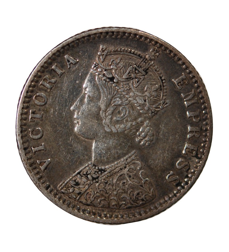 INDE, VICTORIA - 1/4 RUPEE ARGENT 1889 B BOMBAY