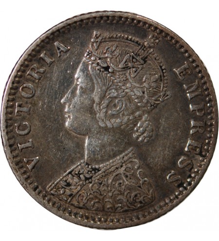 INDE, VICTORIA - 1/4 RUPEE ARGENT 1889 B BOMBAY