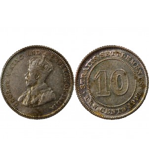 STRAITS SETTLEMENTS, GEORGES V - 10 CENTS ARGENT 1927 2