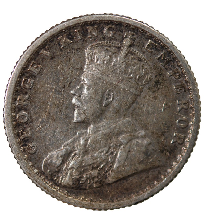 INDE, GEORGES V - 1/4 RUPEE ARGENT 1917