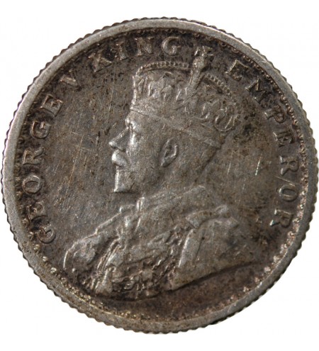 INDE, GEORGES V - 1/4 RUPEE ARGENT 1917