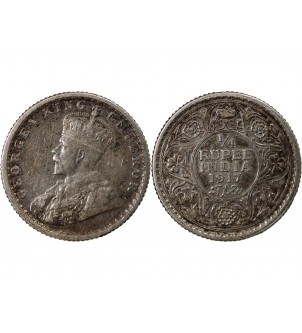 INDE, GEORGES V - 1/4 RUPEE ARGENT 1917 2