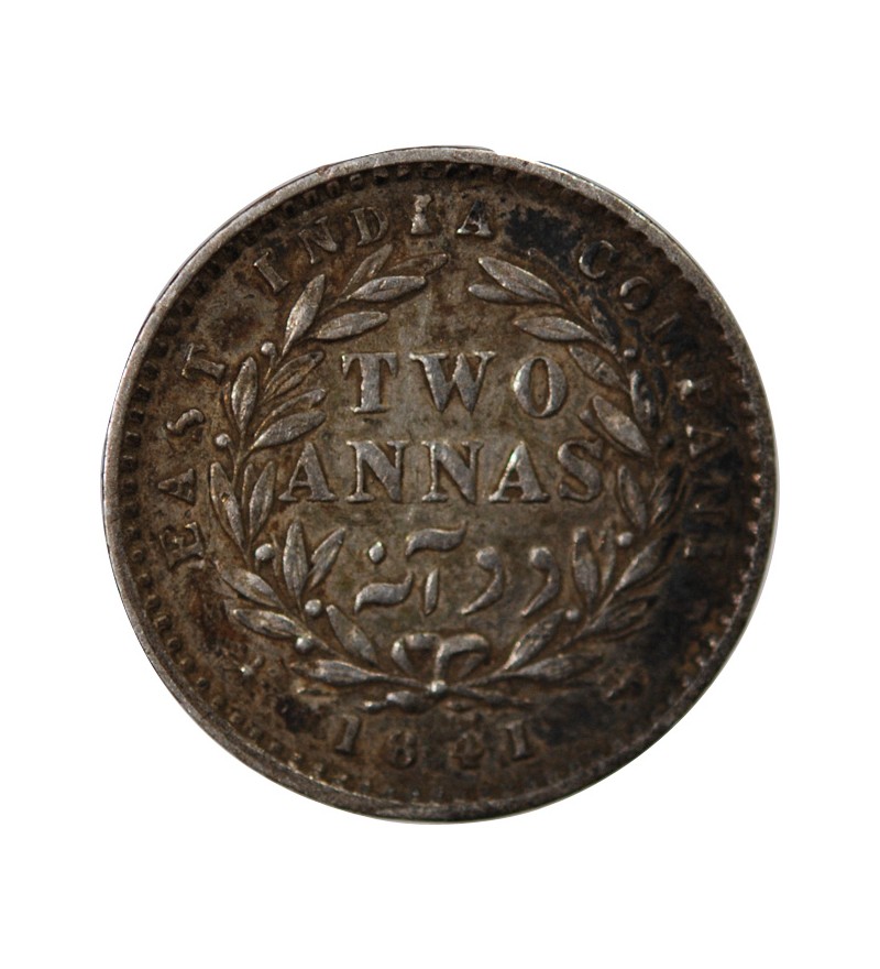 INDE, VICTORIA - 2 ANNAS ARGENT 1841