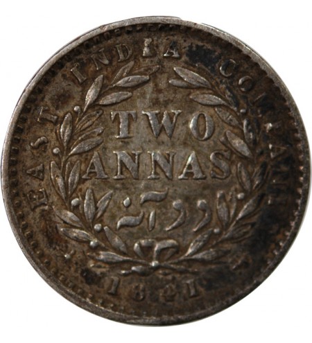INDE, VICTORIA - 2 ANNAS ARGENT 1841