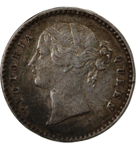 INDE, VICTORIA - 2 ANNAS ARGENT 1841