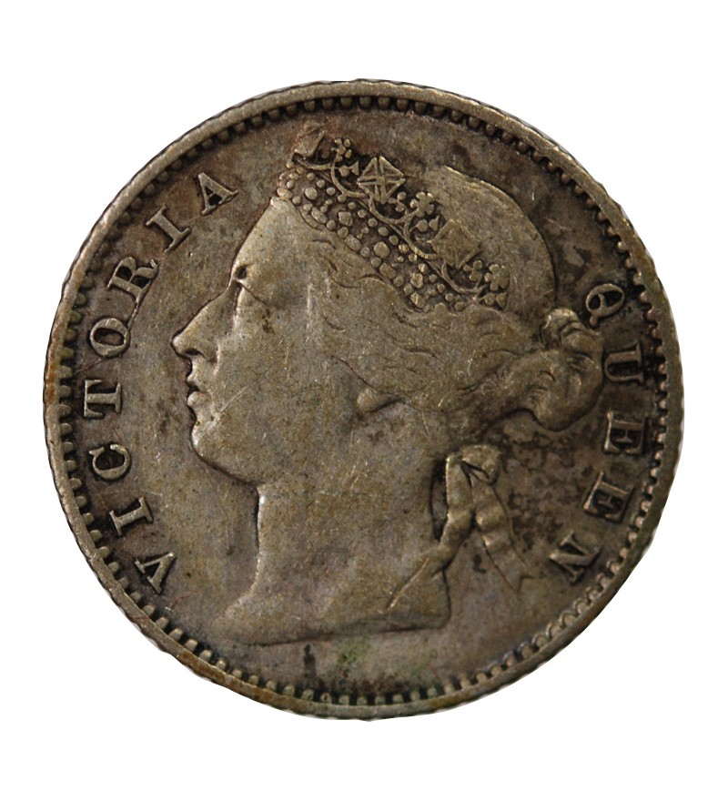 STRAITS SETTLEMENTS, VICTORIA - 10 CENTS ARGENT 1878