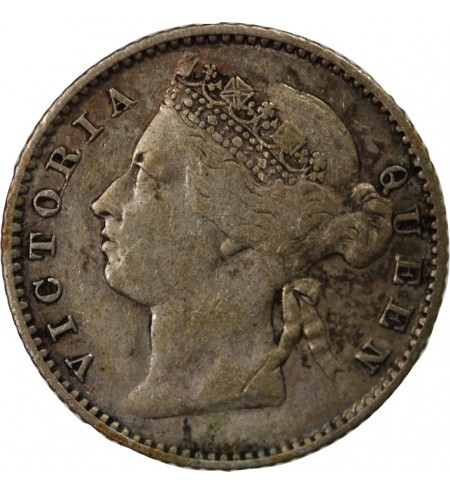 STRAITS SETTLEMENTS, VICTORIA - 10 CENTS ARGENT 1878