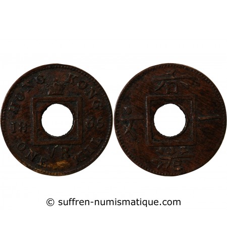 HONG KONG, VICTORIA - 1 MIL 1865