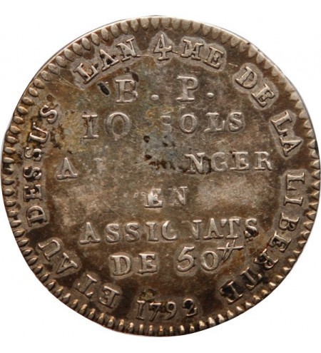 REVOLUTION FRANCAISE  - 10 SOLS 1792 "Lefèvre Lesage & Cie"﻿