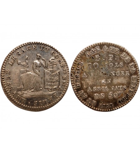 REVOLUTION FRANCAISE  - 10 SOLS 1792 "Lefèvre Lesage & Cie"﻿