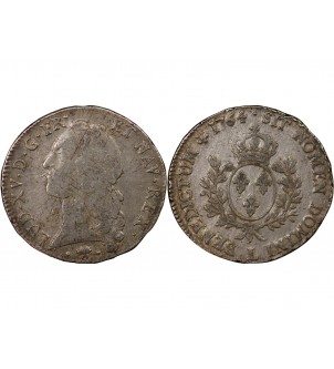LOUIS XV - ÉCU ARGENT AU BANDEAU 1764 L BAYONNE 2