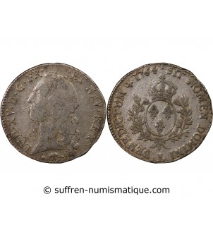 LOUIS XV - ÉCU ARGENT AU BANDEAU 1764 L BAYONNE