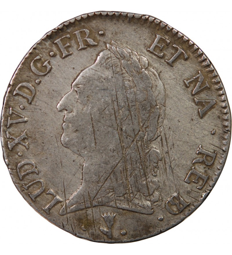 LOUIS XV - ÉCU ARGENT A LA VIEILLE TÊTE 1772 PAU