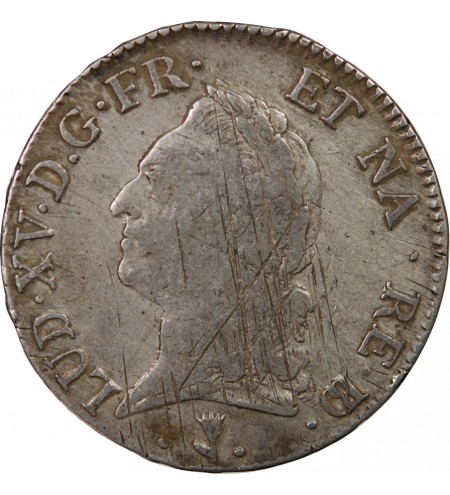 LOUIS XV - ÉCU ARGENT A LA VIEILLE TÊTE 1772 PAU