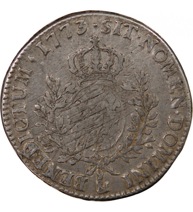 LOUIS XV - ÉCU ARGENT A LA VIEILLE TÊTE 1773 & AIX - R3
