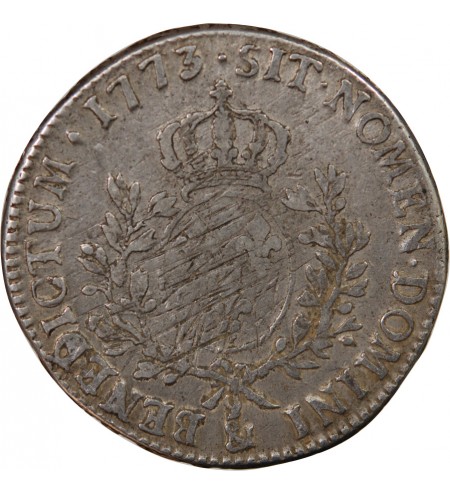 LOUIS XV - ÉCU ARGENT A LA VIEILLE TÊTE 1773 & AIX - R3