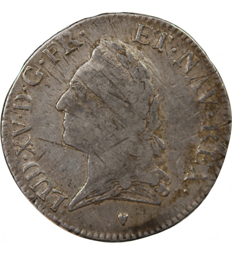 LOUIS XV - ÉCU ARGENT A LA VIEILLE TÊTE 1773 & AIX - R3
