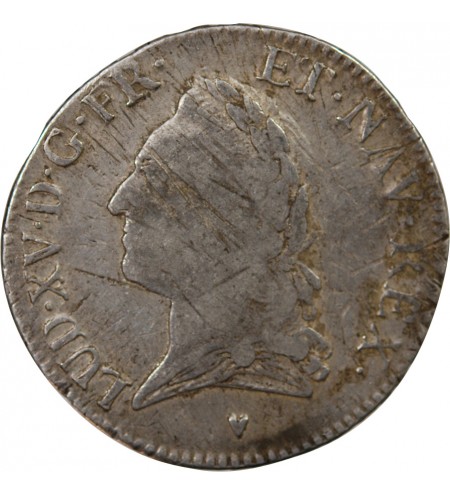 LOUIS XV - ÉCU ARGENT A LA VIEILLE TÊTE 1773 & AIX - R3