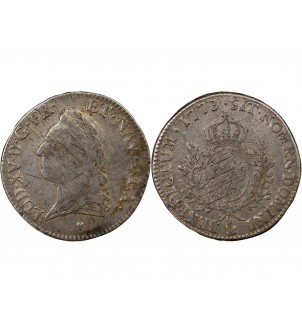 LOUIS XV - ÉCU ARGENT A LA VIEILLE TÊTE 1773 & AIX - R3 2