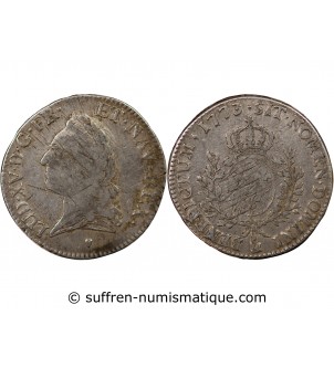 LOUIS XV - ÉCU ARGENT A LA VIEILLE TÊTE 1773 & AIX - R3