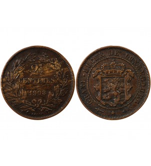 LUXEMBOURG, GUILLAUME III - 2 1/2 CENTIMES 1908 2